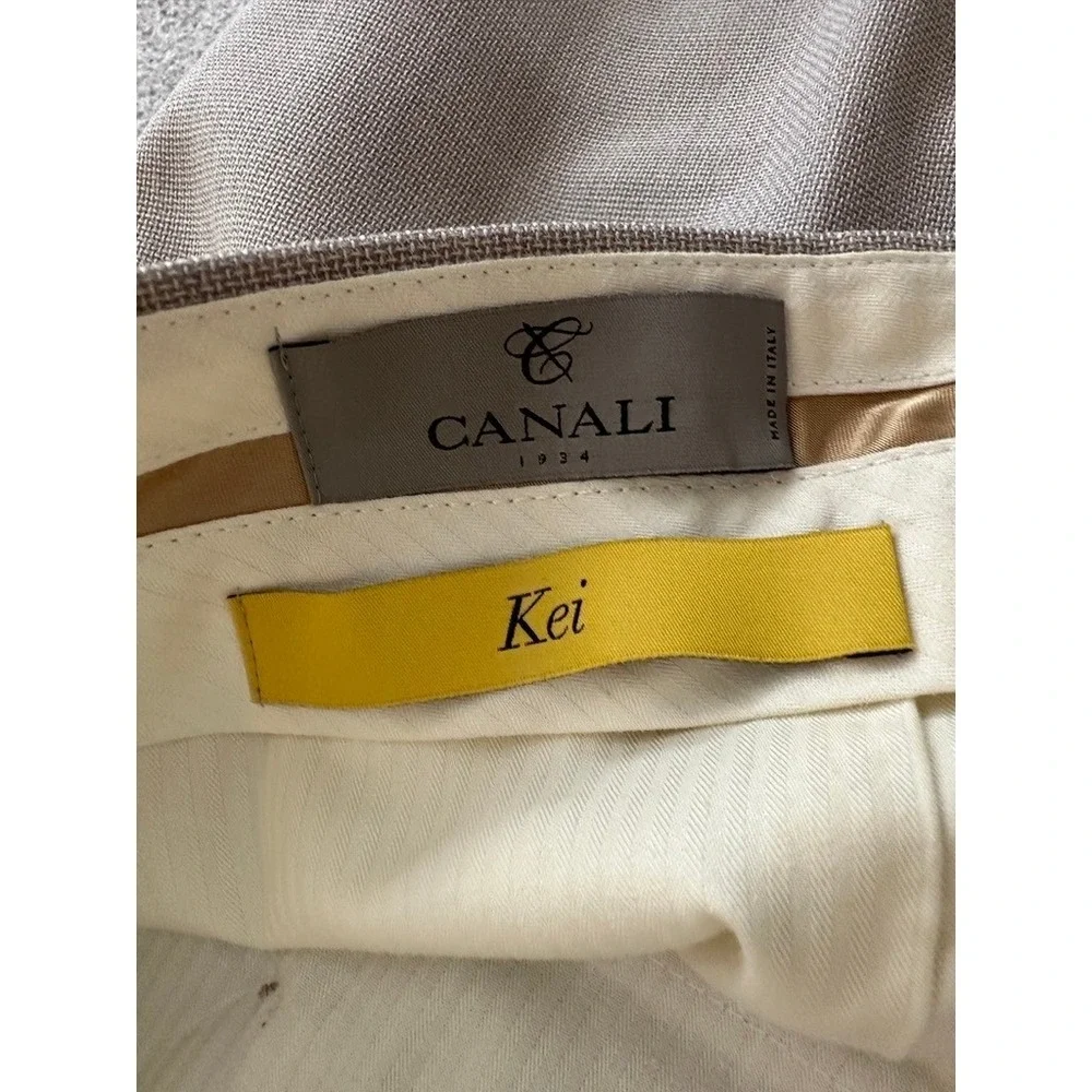Canali Pants Kei Men 38 Tan Wool Trousers Slacks Italy Luxury Sartorial Business